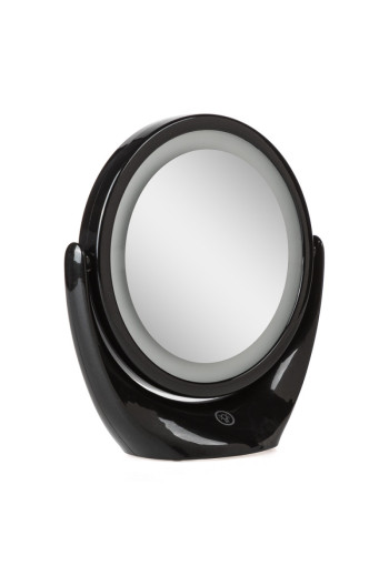 Espejo Iluminado Maquillaje LED 4200ºK Ø14,2Cm Recargable-Regulable Negro 30.000H [SUN-ESLED-01-B]