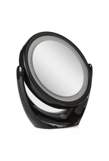 Espejo Iluminado Maquillaje LED 4200ºK Ø14,2Cm Recargable-Regulable Negro 30.000H [SUN-ESLED-01-B]