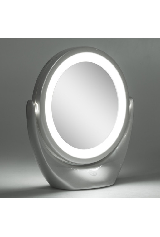 Espejo Iluminado Maquillaje LED 4200ºK Ø14,2Cm Recargable-Regulable Blanco 30.000H [SUN-ESLED-01-W]