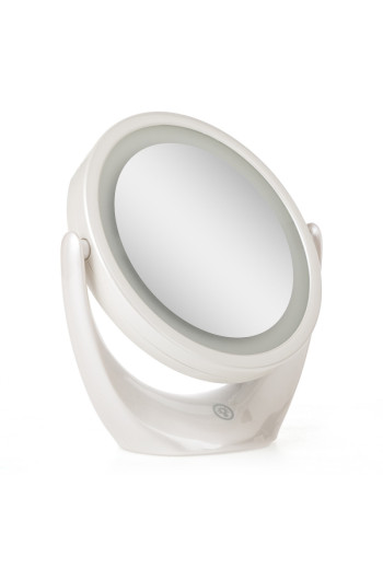 Espejo Iluminado Maquillaje LED 4200ºK Ø14,2Cm Recargable-Regulable Blanco 30.000H [SUN-ESLED-01-W]