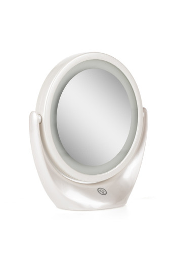 Espejo Iluminado Maquillaje LED 4200ºK Ø14,2Cm Recargable-Regulable Blanco 30.000H [SUN-ESLED-01-W]