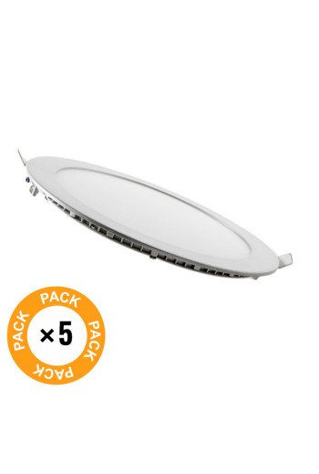 Pack 5 Placas LED 20W 1.800Lm 6000ºK Circular 30.000H [PE-1027P5-CW]