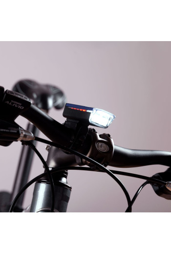 Luz Delantera Bicicleta Solar LED 2 Niveles+Destello Batería USB