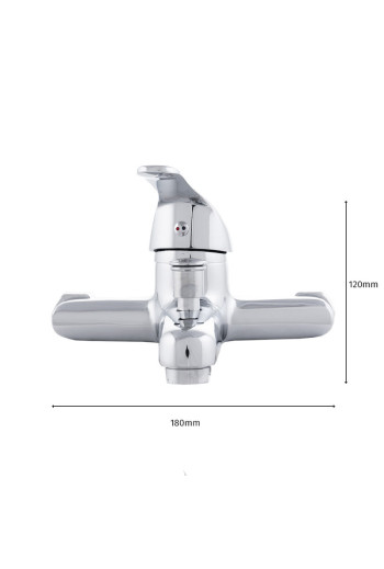 Grifo Bañera Aleación Zinc, Cromado, Agua Caliente-Fría, Caño Bajo, Monomando [QLI-FA-5503]