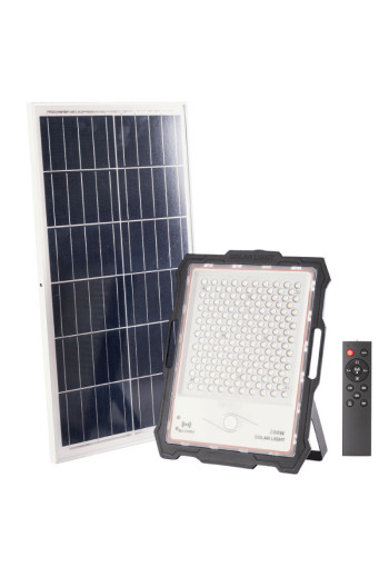 Proyector LED Solar 200W 20000Lm Sensor_Control Remoto Panel:5V 35W Batería: 3,3V 30.000Ma [LUM-MJ-DW904]