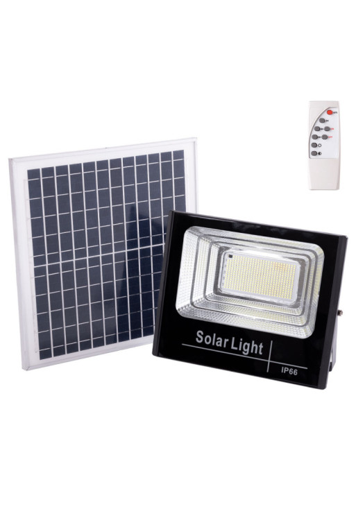 Proyector LED Solar 150W 6500K Panel: 6V/15W Batería: 3,2V/10000MaH Control Remoto [HO-SOLARFL-150W-01]