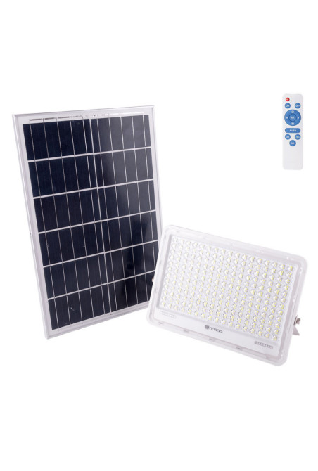 Proyector LED Solar 300W 6500K Panel: 6V/25W Batería: 3,2V/20000MaH Control Remoto [HO-SOLARFL-300W-02]