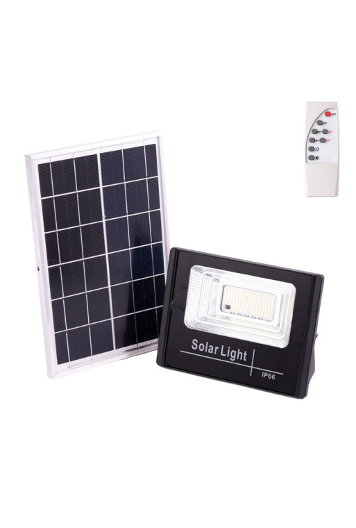 Proyector LED Solar 30W 6500K Panel: 6V/6W Batería: 3,2V/3000MaH Control Remoto [HO-SOLARFL-30W-01]