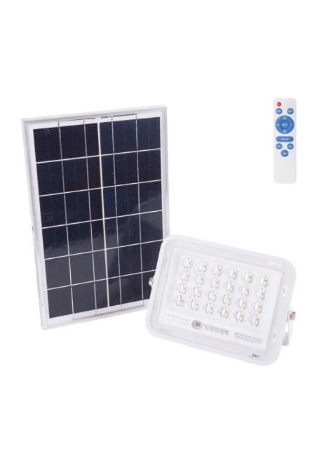 Proyector LED Solar 30W 6500K Panel: 6V/6W Batería: 3,2V/3000MaH Control Remoto [HO-SOLARFL-30W-02]