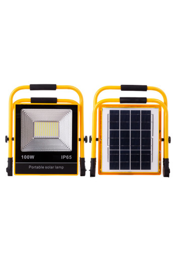 Proyector LED Solar 50W 6500K Panel: 6V/9W Batería: 3,2V/12000MaH Control Remoto [HO-SOLARFL-50W-05]