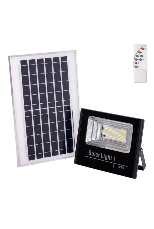 Proyector LED Solar 65W 6500K Panel: 6V/8W Batería: 3,2V/5000MaH Control Remoto [HO-SOLARFL-65W-01]