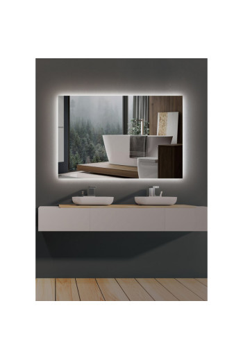 Espejo Iluminado Baño \"Suecia\" 120Cm Blanco Frío [LIMEX-SUEC006/120]