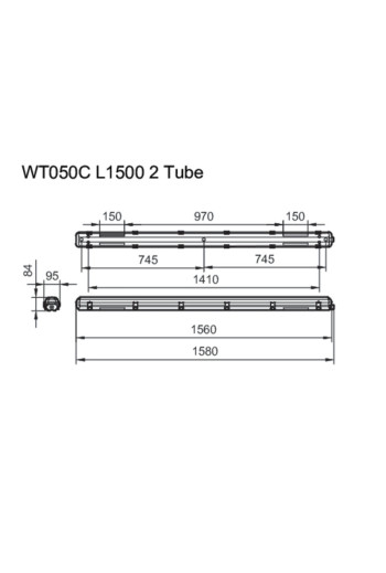 Equipo Estanco \"Philips\" IP65 2xTubo LED 150Cm  IP65 H [PH-36605099]