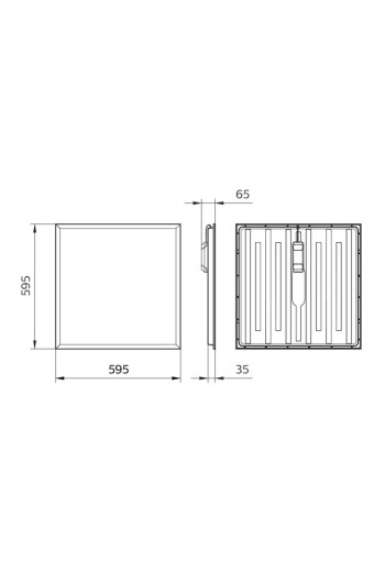 Panel LED \"Philips\" 59,5x59,5x3,4Cm UGR22 34W 3400Lm 3000ºK IP20 50000H [PH-53066999]