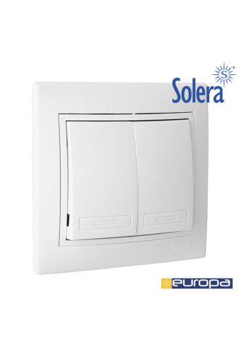 Doble conmutador/Interruptor 10Ax250V Serie Europa Solera [E3-42916]