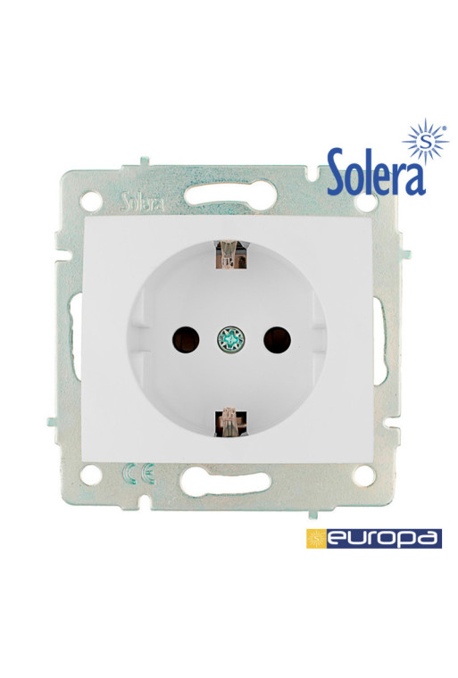 Base Bipolar con T/T Lateral 16A 250V con Obturador Serie Europa Solera [E3-42937]