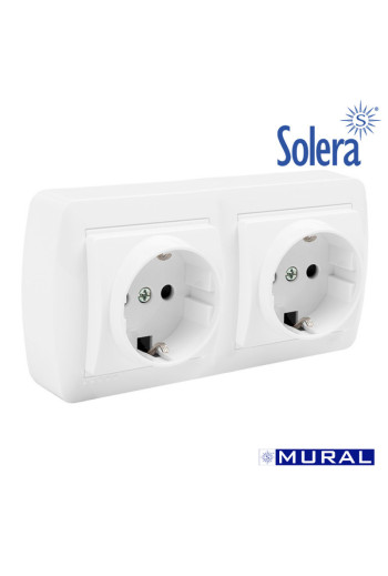 Base Doble Bipolar con T/T Lateral  Serie  Mural Solera [E3-42989]