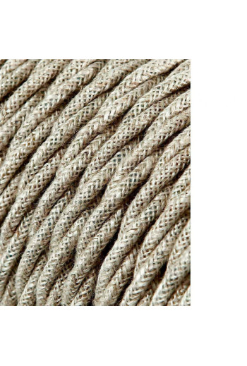 Cable Textíl Trenzado 2x0,75mm 25M Lino por Metro [E3-11961]