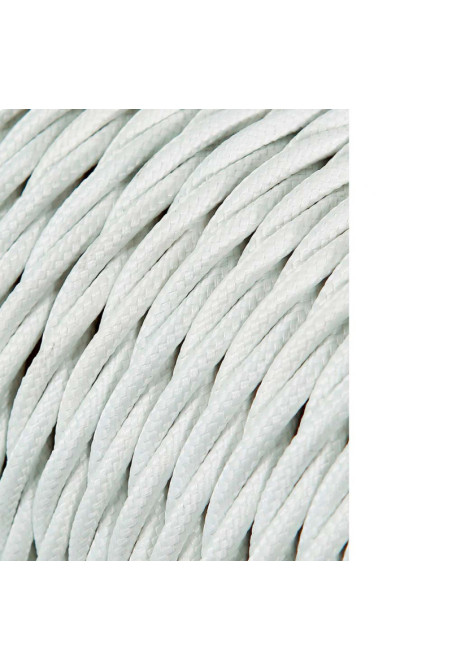 Cable Textíl Trenzado 2x0,75mm 25M Blanco por Metro [E3-11964]