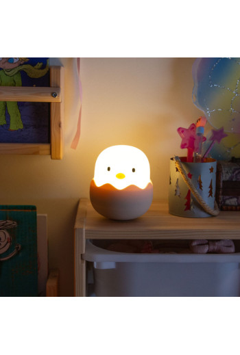 Lampara nocturna de mesa LED Infantil quitamiedos y recargable \"Chicken\"