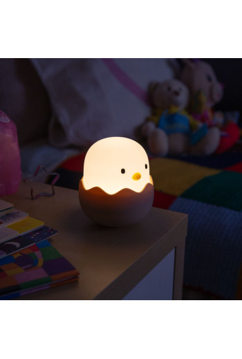 Lampara nocturna de mesa LED Infantil quitamiedos y recargable \"Chicken\"