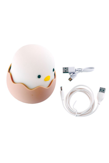 Lampara nocturna de mesa LED Infantil quitamiedos y recargable \"Chicken\"