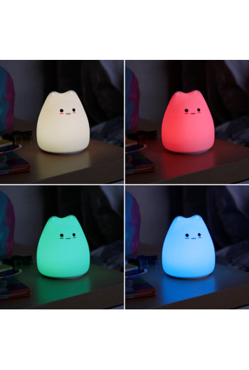 Lampara nocturna de mesa LED Infantil quitamiedos y recargable \"Cat\"