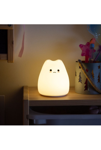 Lampara nocturna de mesa LED Infantil quitamiedos y recargable \"Cat\"