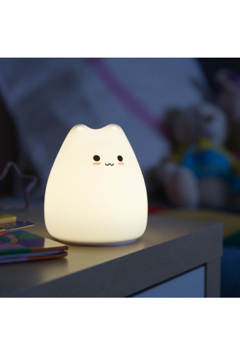 Lampara nocturna de mesa LED Infantil quitamiedos y recargable \"Cat\"