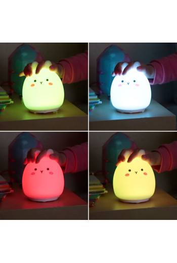 Lampara nocturna de mesa LED Infantil quitamiedos y recargable \"Rabbit\"