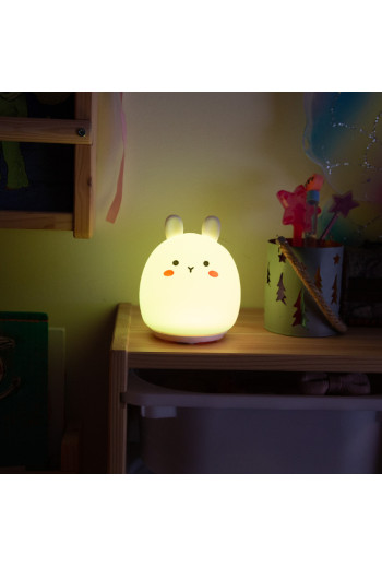 Lampara nocturna de mesa LED Infantil quitamiedos y recargable \"Rabbit\"