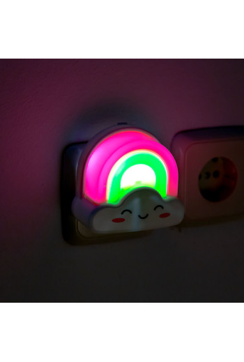 Lampara nocturna de pared LED Infantil quitamiedos y recargable \"Rainbow\"