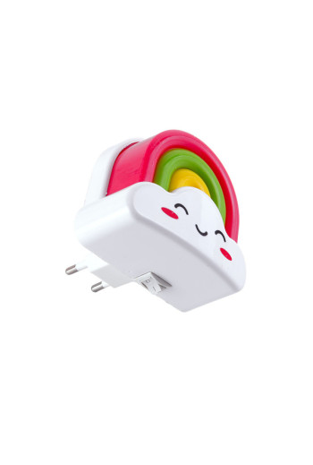 Lampara nocturna de pared LED Infantil quitamiedos y recargable \"Rainbow\"