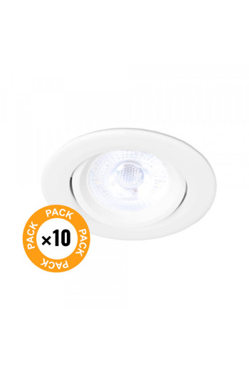 Pack 10 Downlights Redondo LED 7W 600Lm 4200ºK 38º 30.000H [HO-IN-DL7W-W-PK10]