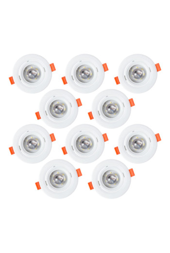 Pack 10 Downlights Redondo LED 7W 600Lm 4200ºK 38º 30.000H [HO-IN-DL7W-W-PK10]