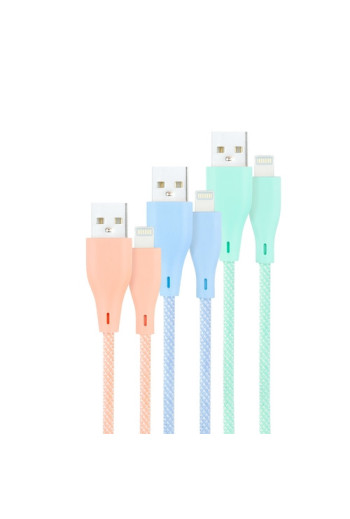 3 CABLES LIGHTNING A USB...